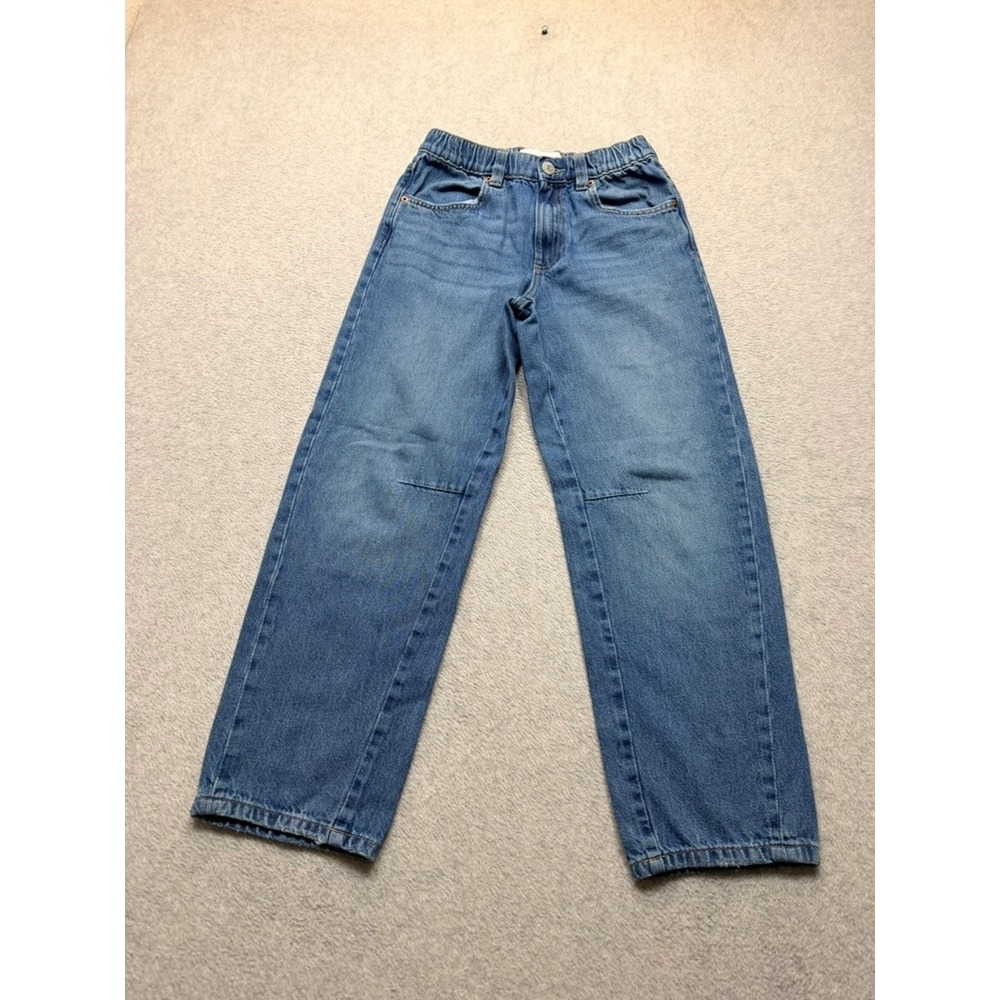 ZARA Kids Loose Jeans Medium Wash Elastic Waist Denim Pants Size 12